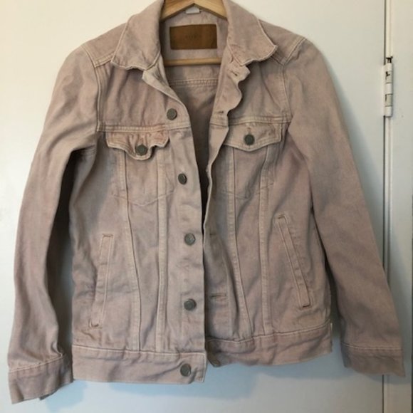 h&m pink denim jacket